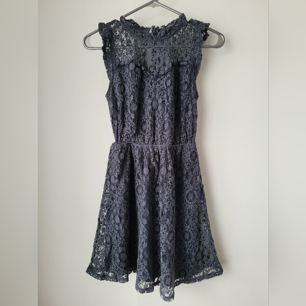 Black/Navy Lace Mini Dress